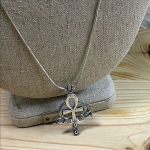 Silver Ankh Pendant Necklace sterling 925